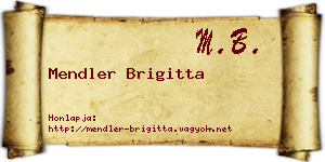 Mendler Brigitta névjegykártya